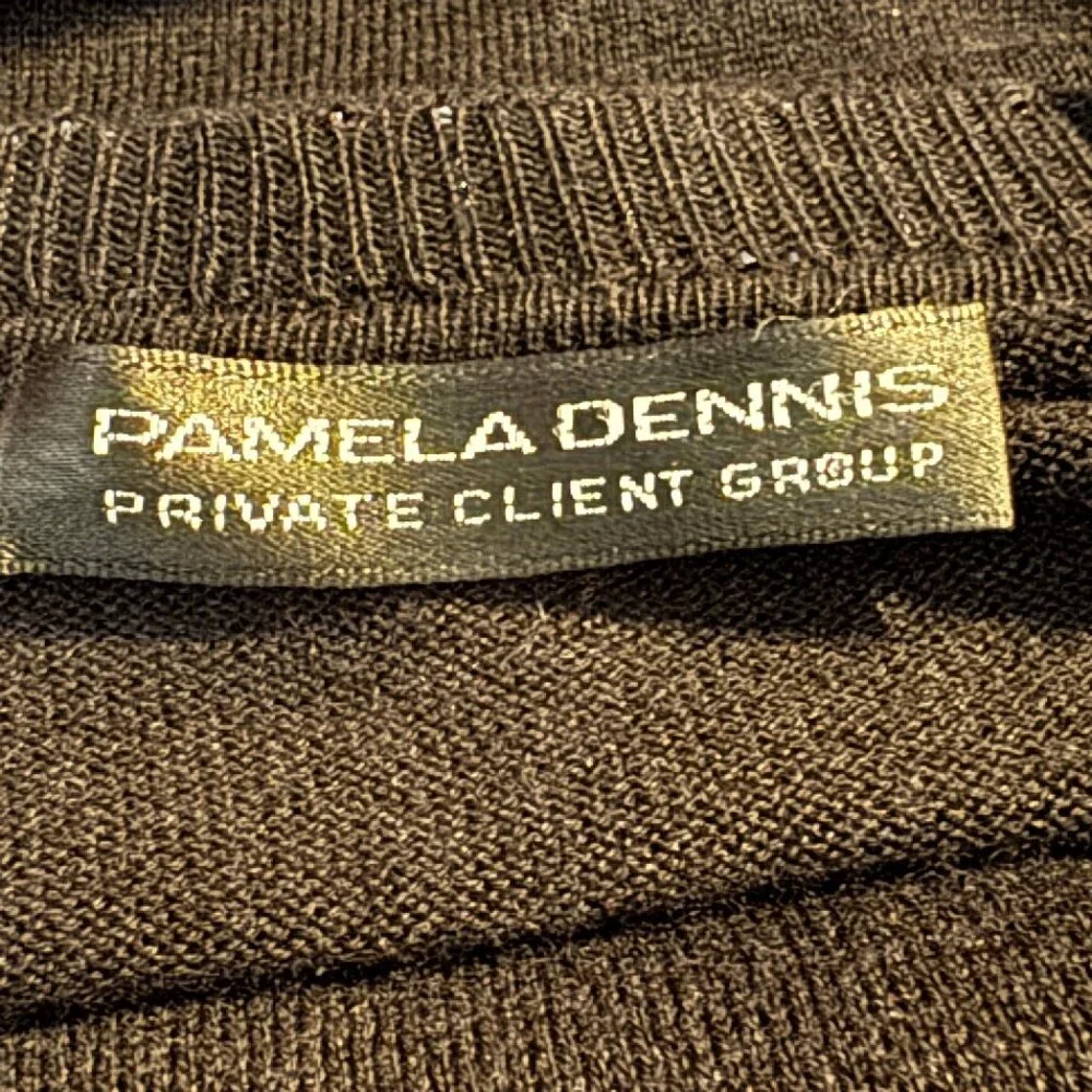 Pamela Dennis Private Client Group Silk & Cashmere V-neck Black Sweater Size M
